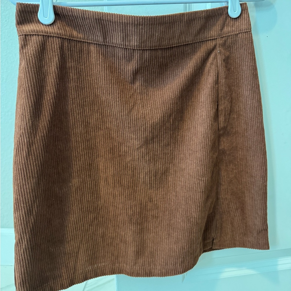 SHEIN Brown Corduroy Mini Skirt